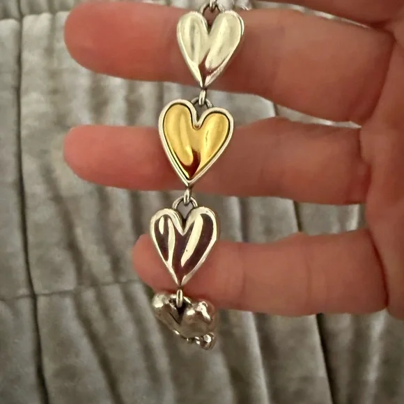 Brighton Silver and Gold Heart Charm Bracelet - Picture 3 of 5
